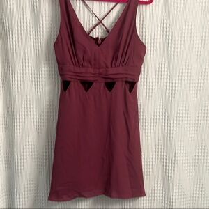 BCBGeneration Red Sheath Mini Dress with Halter Neckline and Sleeveless Design